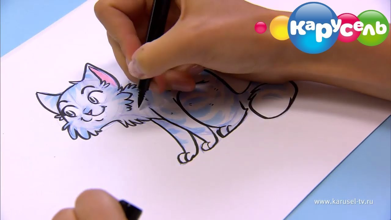 Как нарисовать кота - смотреть онлайн на канале Карусель
