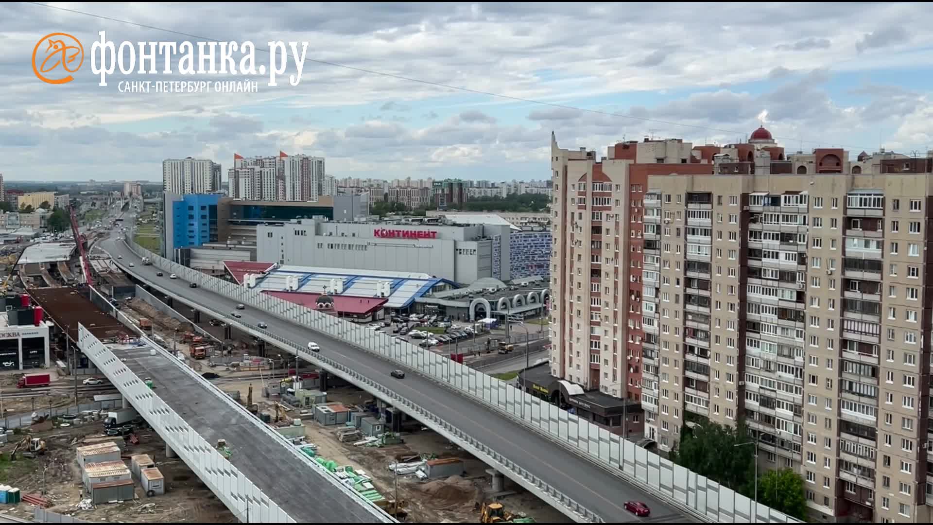 Видео строительства путепровода на Московско-Дунайской развязки в  Петербурге - 10 июня 2024 - ФОНТАНКА.ру