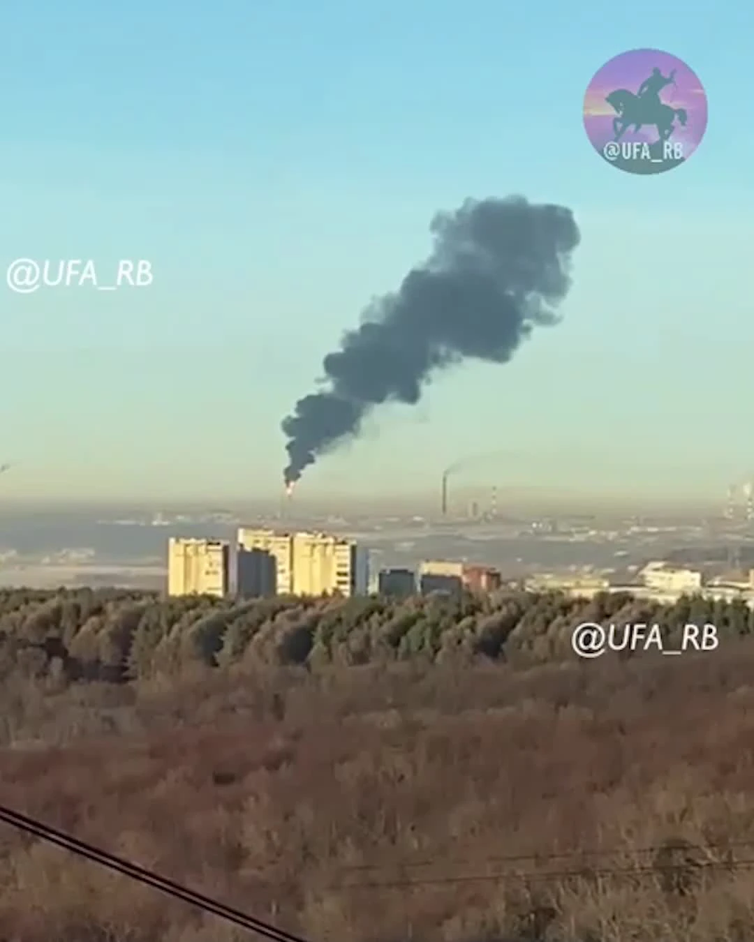 Что за густой черный дым над промзоной в Уфе сегодня 19 января 2023 - 19  января 2023 - УФА1.ру