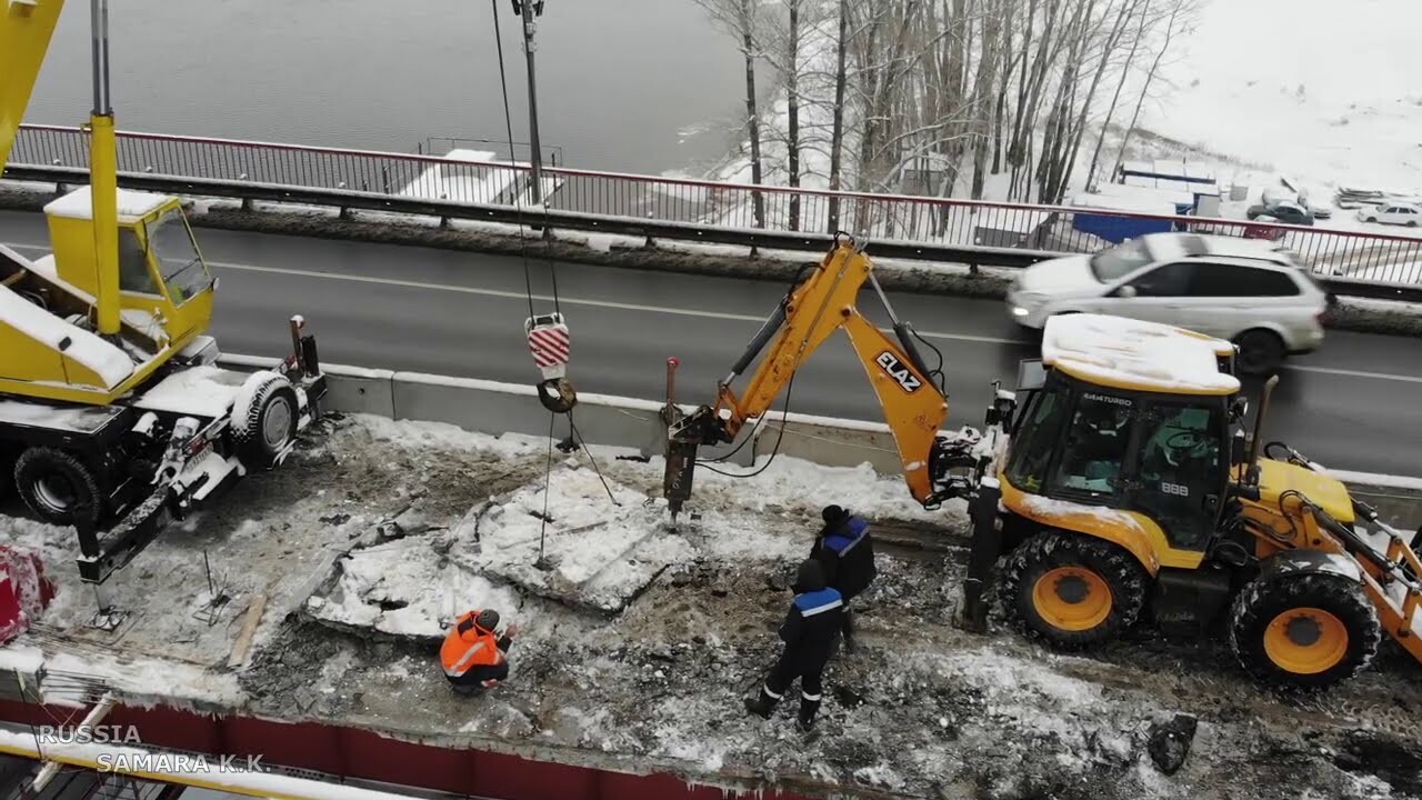 Видео: подрядчики «вырастили» центральную опору моста через Сок ноябрь 2020  год - 29 ноября 2020 - 63.ру