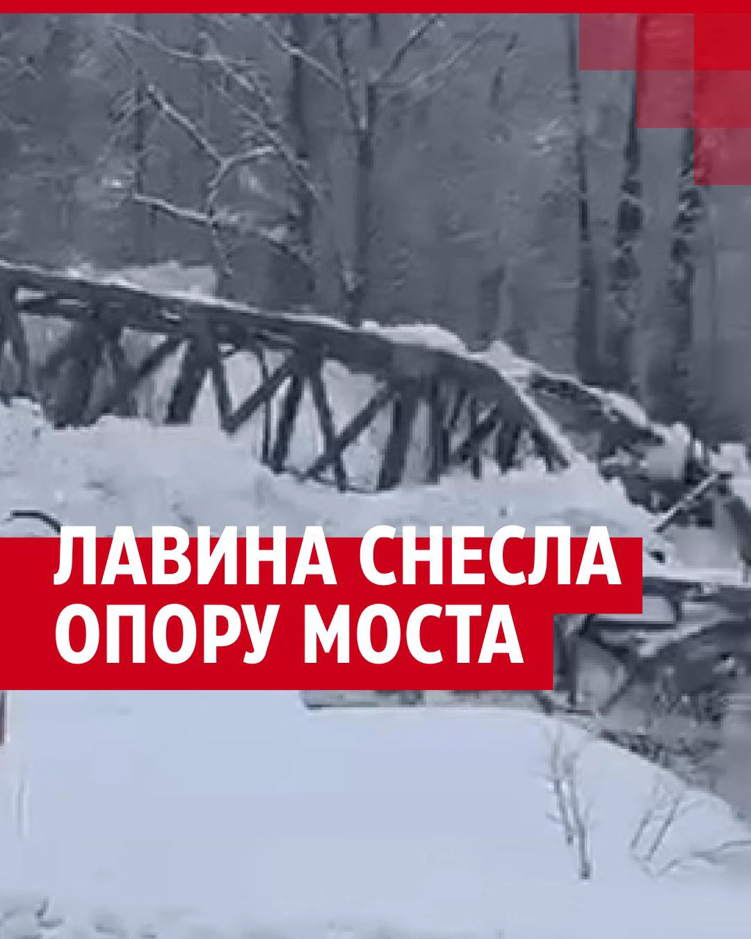 Лавина отрезала Сочи от России: снесла мост и повредила газопровод - 20  февраля 2023 - V1.ру