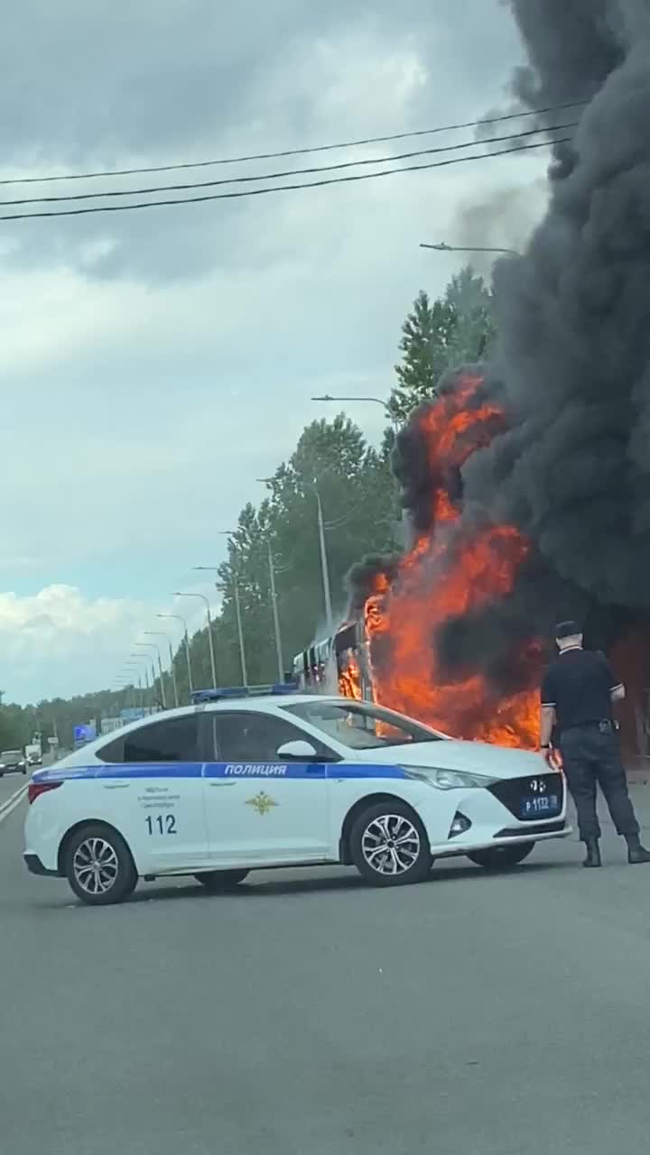 Очередной лазурный автобус сгорел дотла на Белградской улице — Мегаполис