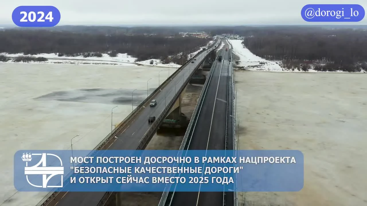 Видео: Новый мост-гигант через Волхов запустили в Киришах - 5 марта 2024 -  ФОНТАНКА.ру