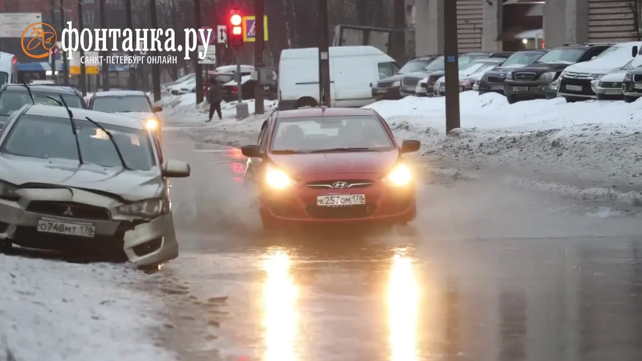 Как Петербург тонет в снежно-ледяной массе - 17 февраля 2024 - ФОНТАНКА.ру