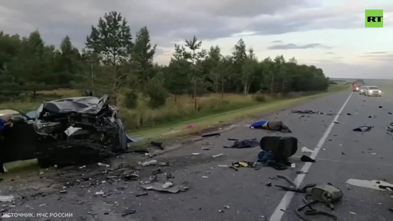 Видео с места аварии в Орловской области — РТ на русском