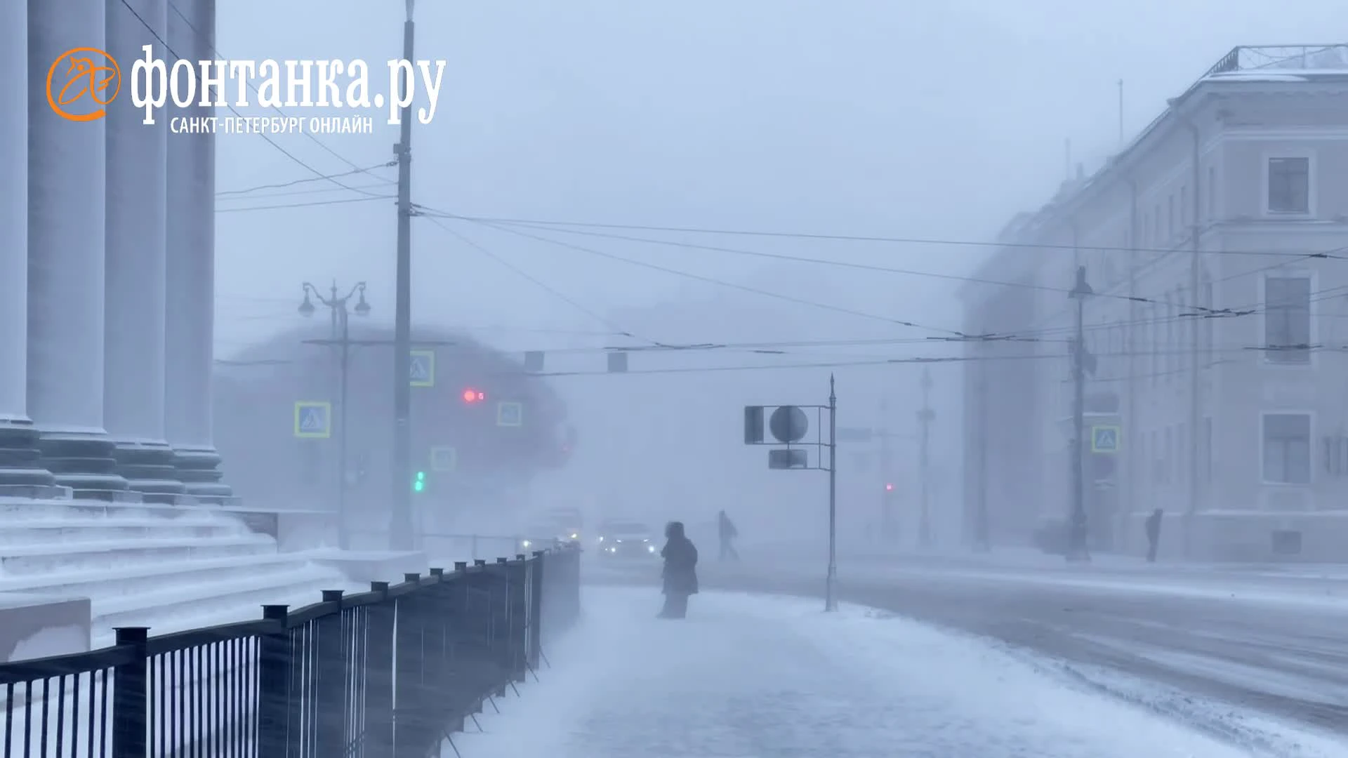 Заметает зима Петербург. Посмотрите, как город прячется за снегом